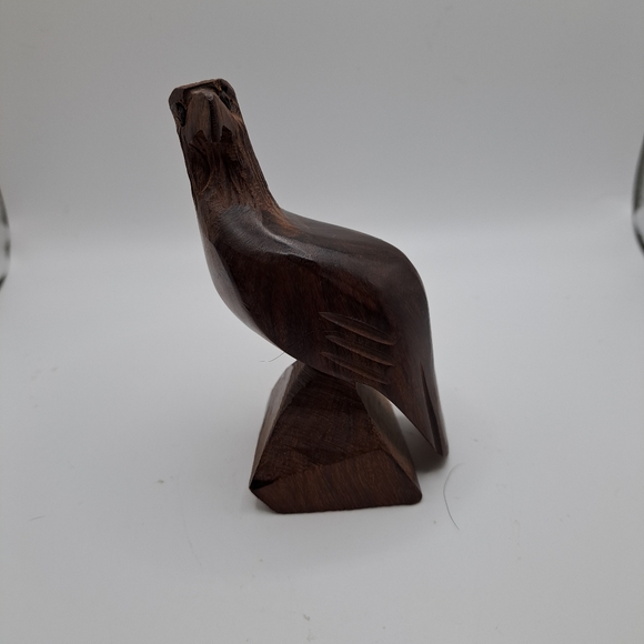 Hardwood Hand Carved Eagle Figurine - Picture 9 of 10